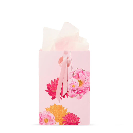 Pink Peony  Floral Gift Bag